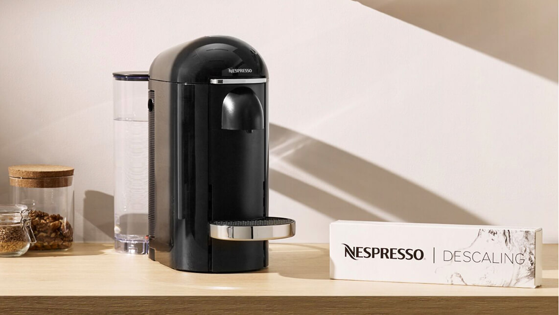 Caffenu Kit de descalcificación Nespresso Vertuo. 2 botellas x  descalcificador Nespresso 4 usos. Solución descalcificante Nespresso  formulada para