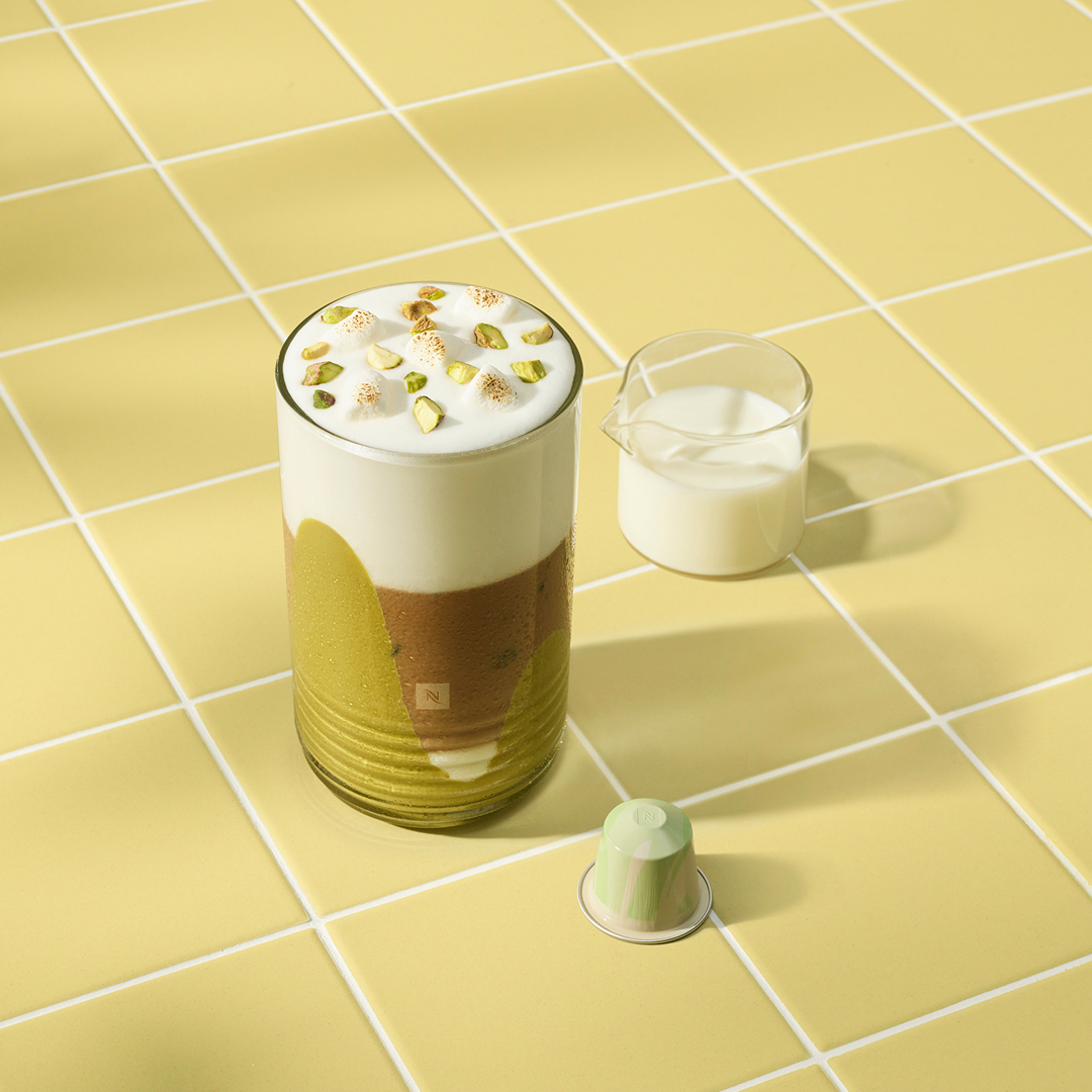 Iced Pistachio Vanilla Oat Latte