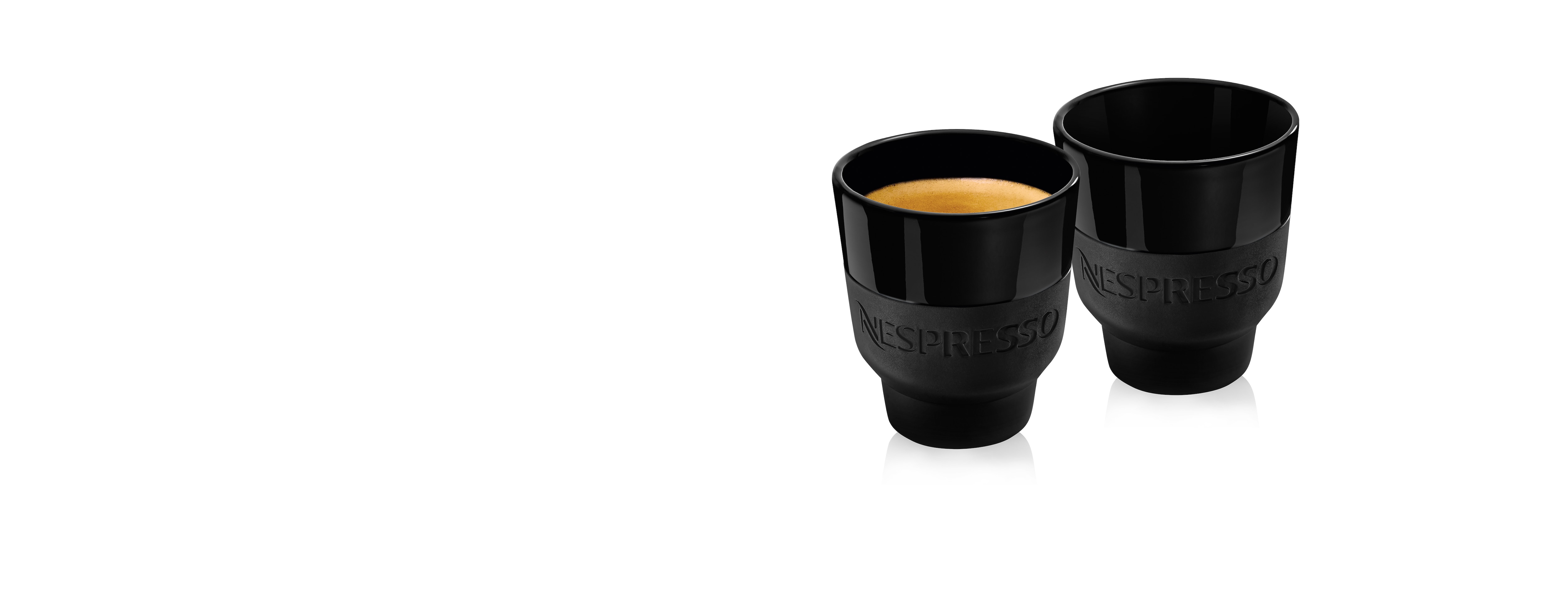 Nespresso Black Lungo Expresso Cups Geckeler Michels Touch Collection Set  of 2