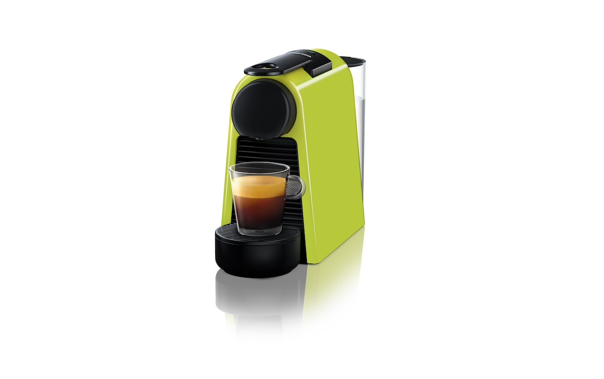 Nespresso by De'Longhi Essenza Mini Single-Serve Espresso Machine in Lime  Green and Aeroccino Milk Frothier in Black