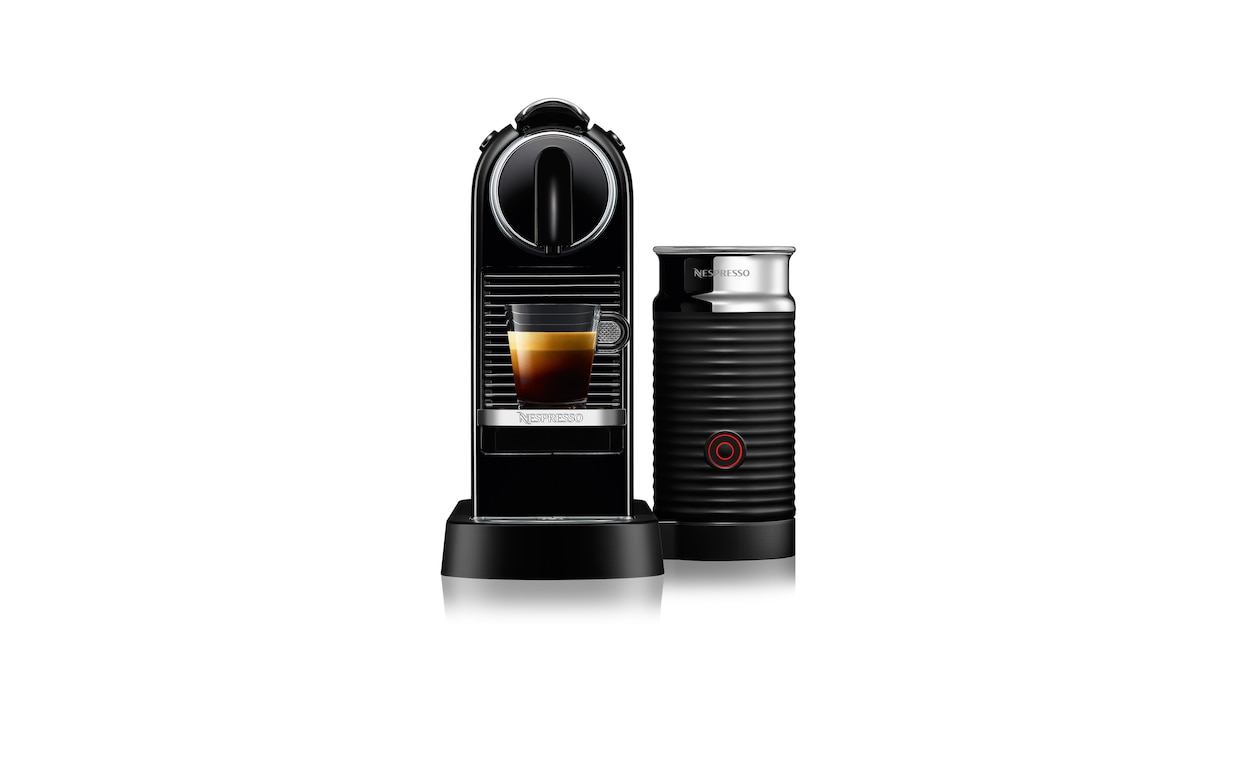 Nespresso CitiZ in Black with Aero 3 Milk Frother 