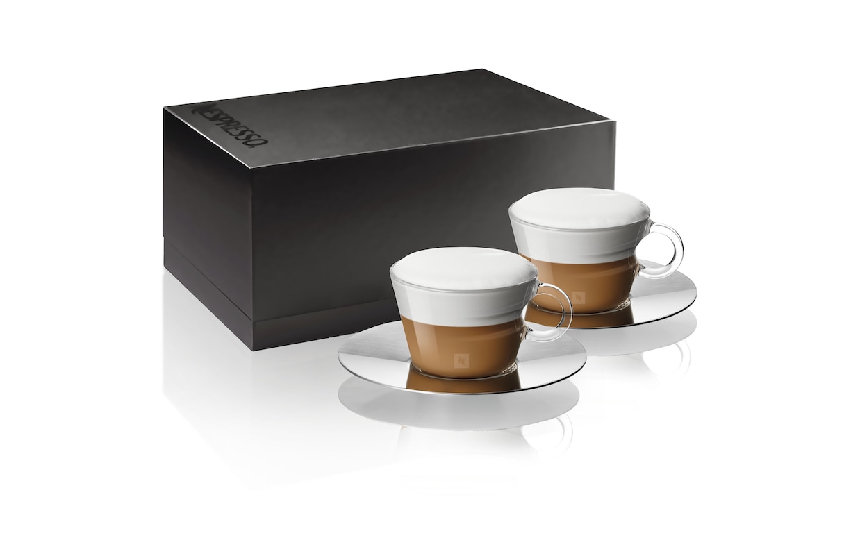  Nespresso Set Glass Collection Espresso Cups & Saucers,A & P  Cahen Design,New : Home & Kitchen
