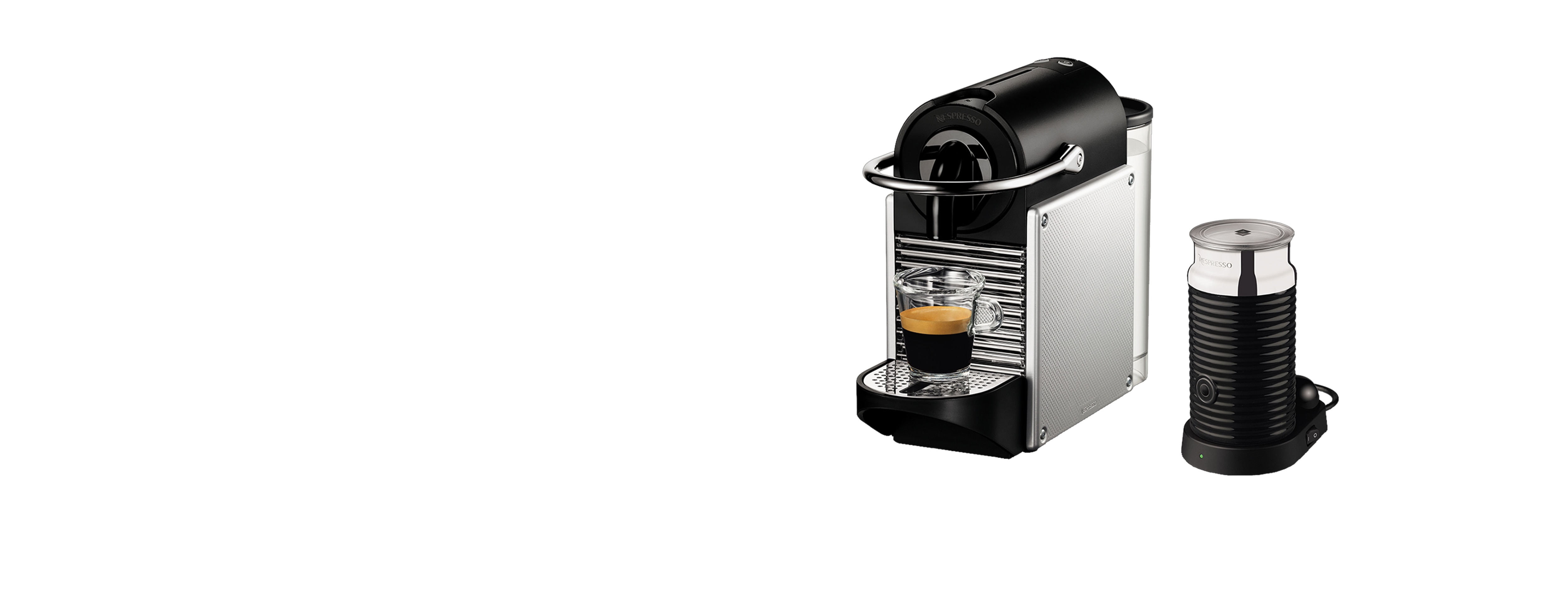 Nespresso Pixie Espresso Single Serve Machine + Aeroccino Frother - Aluminum