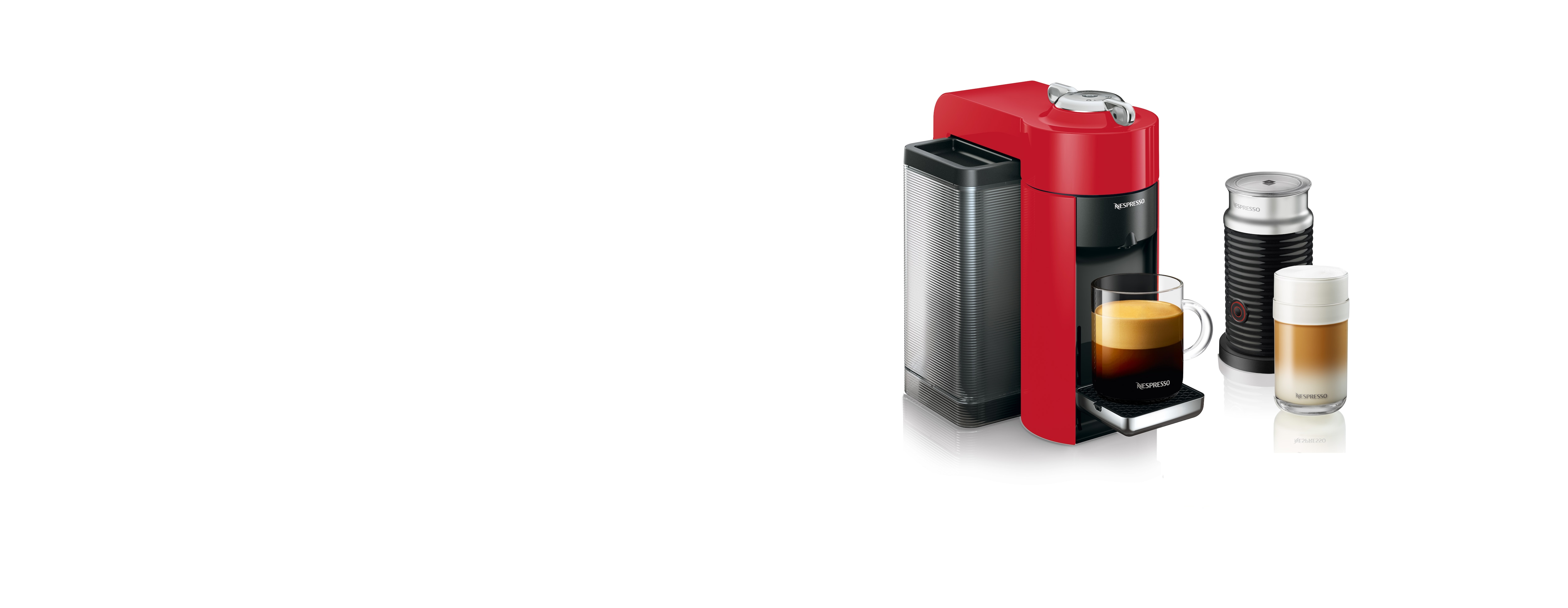 red coffee maker