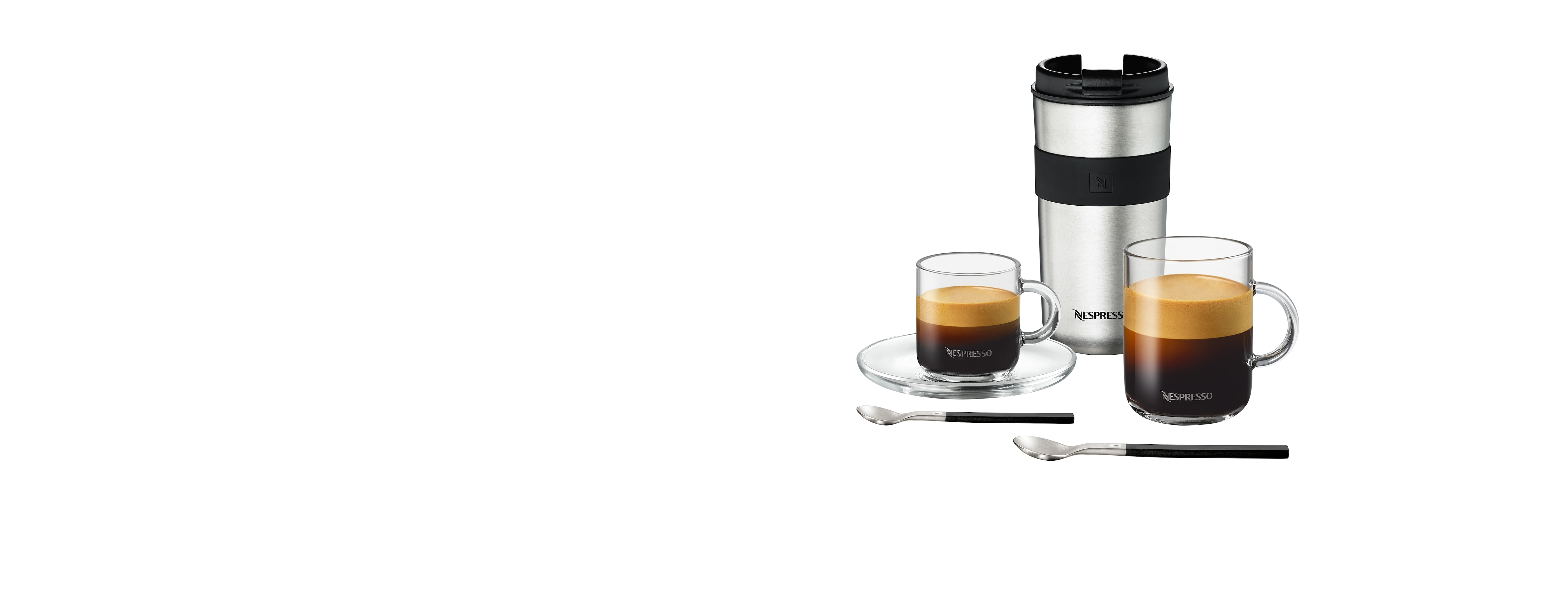 Nespresso Vertuo Clear Glass Vertuo Espresso Coffee Cups & Saucers
