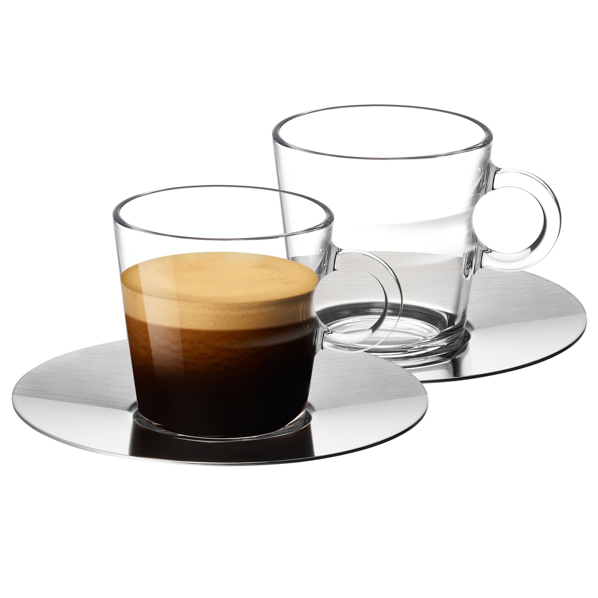 Nespresso 3x2 View Espresso Cups &3X2 View Lungo Cups &3X4 Saucers W Sku,New