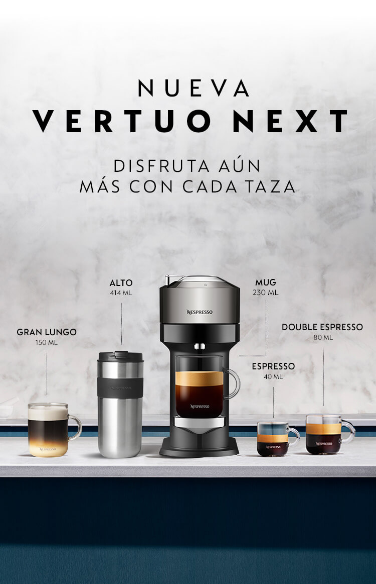 NESPRESSO Cafetera Vertuo Next + Espumador de Leche Nespresso