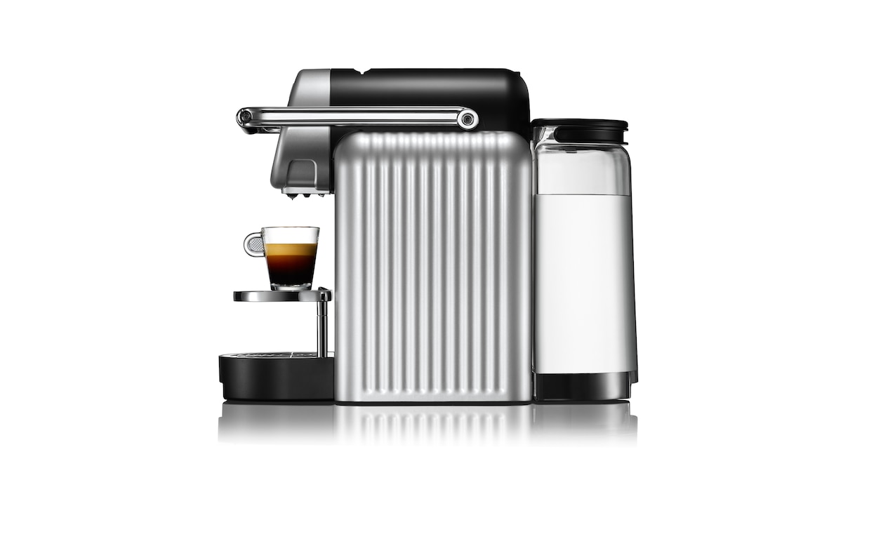 Nespresso Zenius Machine à café automatique professionnelle avec 50  capsules de café - Machine à café pour petits bureaux - Argent