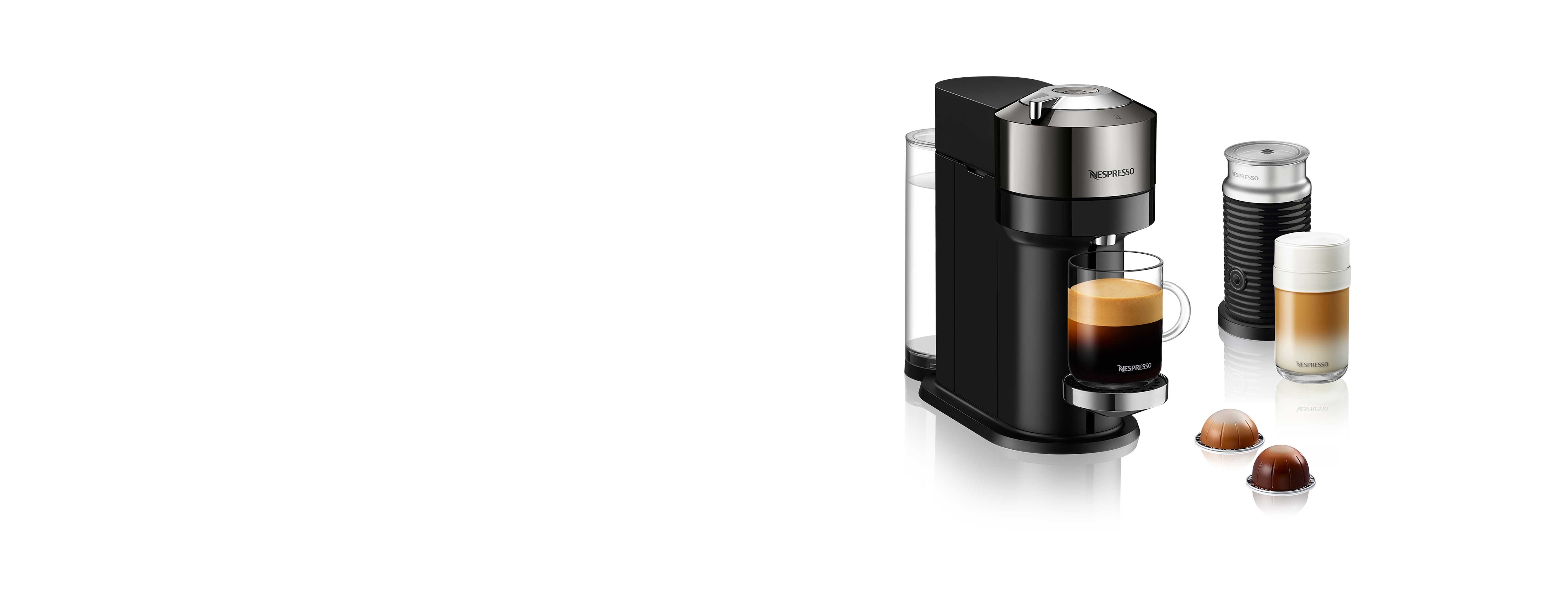 Vertuo Next Deluxe Dark Chrome Coffee Machine & Milk Frother