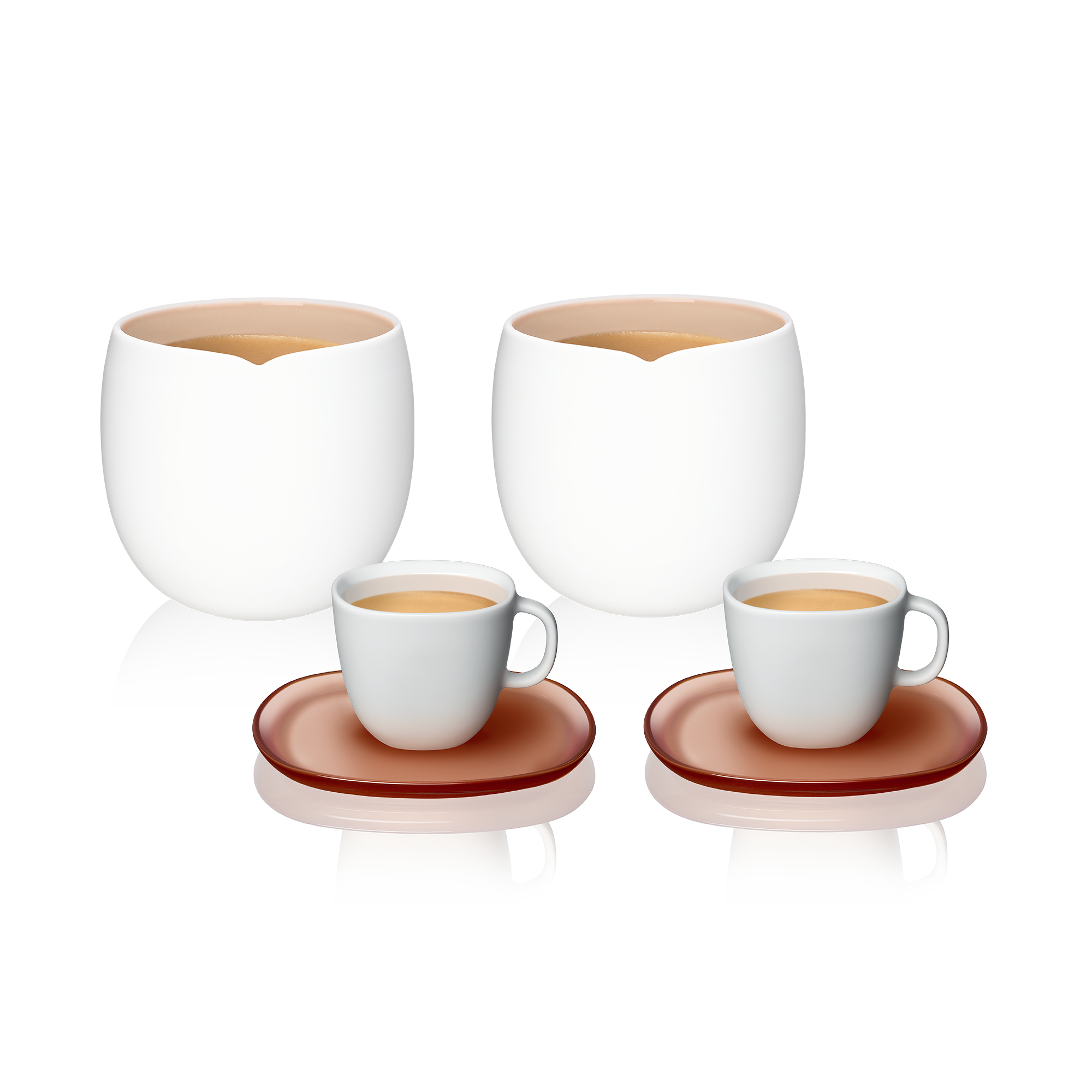 NESPRESSO Lungo Cups, Saucers, Demitasse Espresso, N Logo