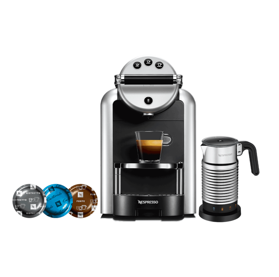 Nespresso Professional Coffee Maker Starter Bundle, Zenius Professional Coffee Machine, Presentation Box for Nespresso Capsules