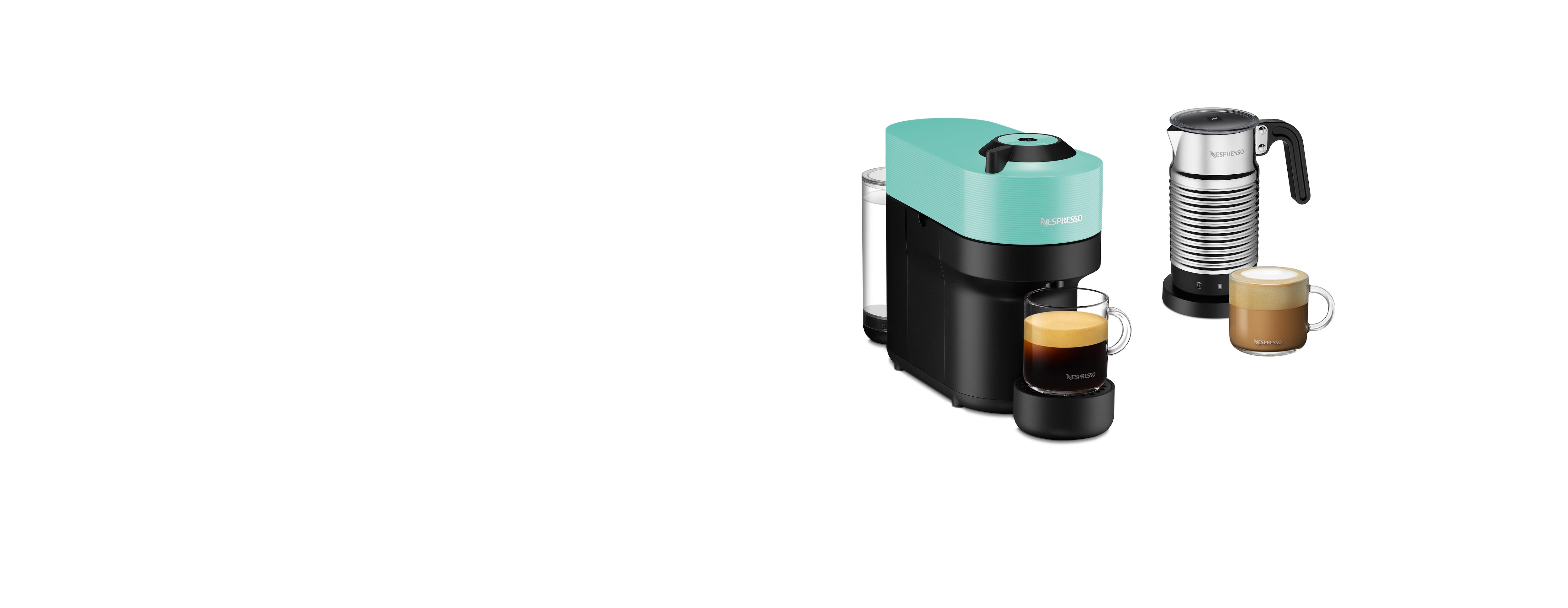 Vertuo Pop Aqua Mint Nespresso Coffee Machine & Aeroccino4 