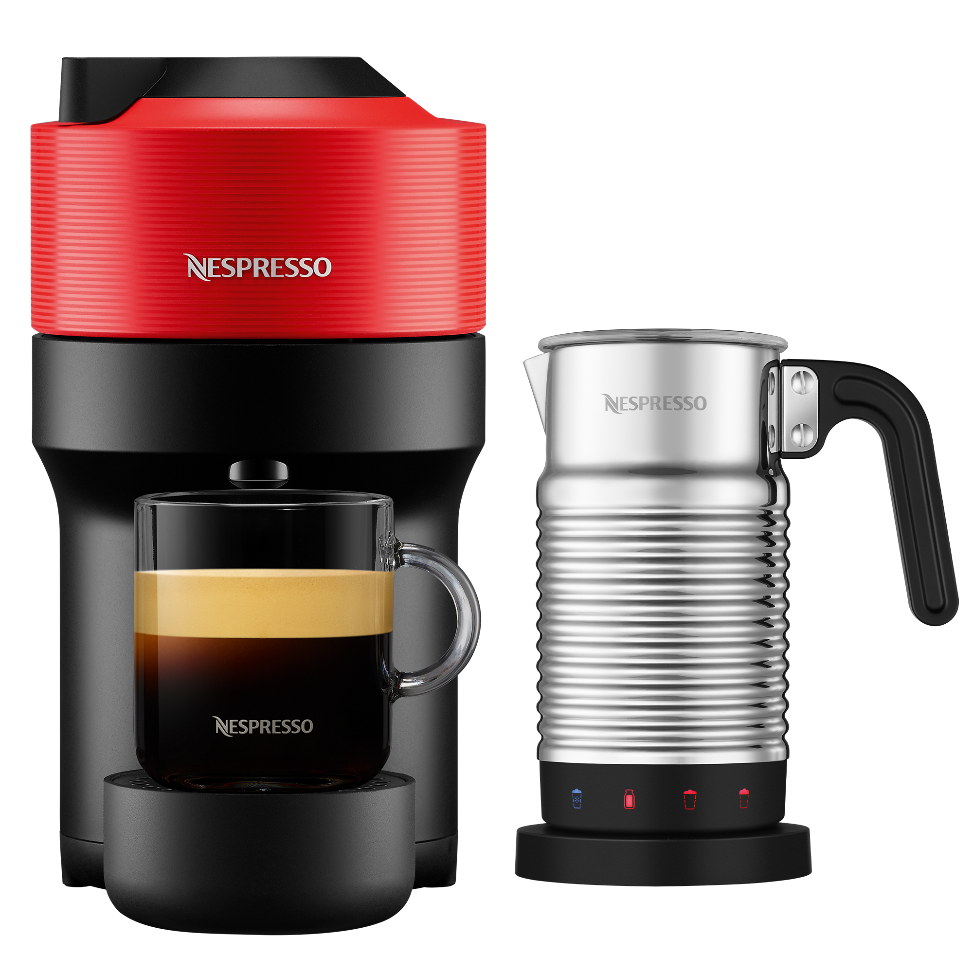 Vertuo Pop+ Spicy Red & Milk Frother Bundle, Vertuo Coffee Machine