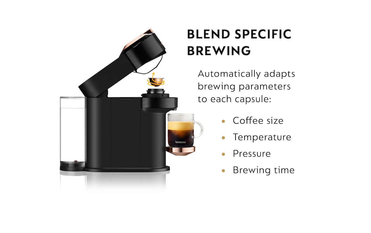 Nespresso by De'Longhi Rose Gold and Black Vertuo Next Coffee and Espresso  Machine + Reviews