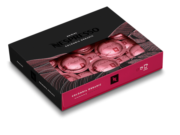 Nespresso Professional Colombia Organic Single Origin Single Serve Coffee  Capsules - 50/Box