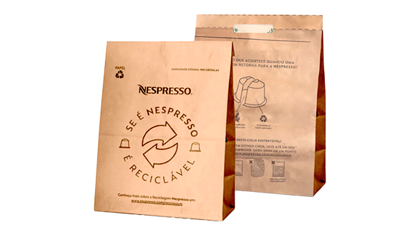 Nespresso cápsulas de café Nespresso en una bolsa de reciclaje