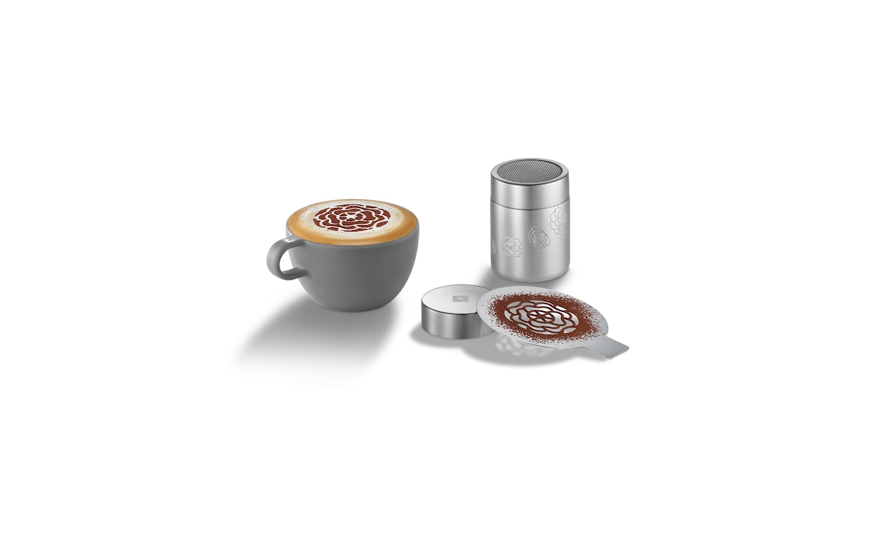 Barista Kit Includes Milk Thermometer, 600ml Jug, Cocoa Shaker  and 16pc Stencil Set - Ideal For Coffee Latte Cappuccino Mocha: Home &  Kitchen