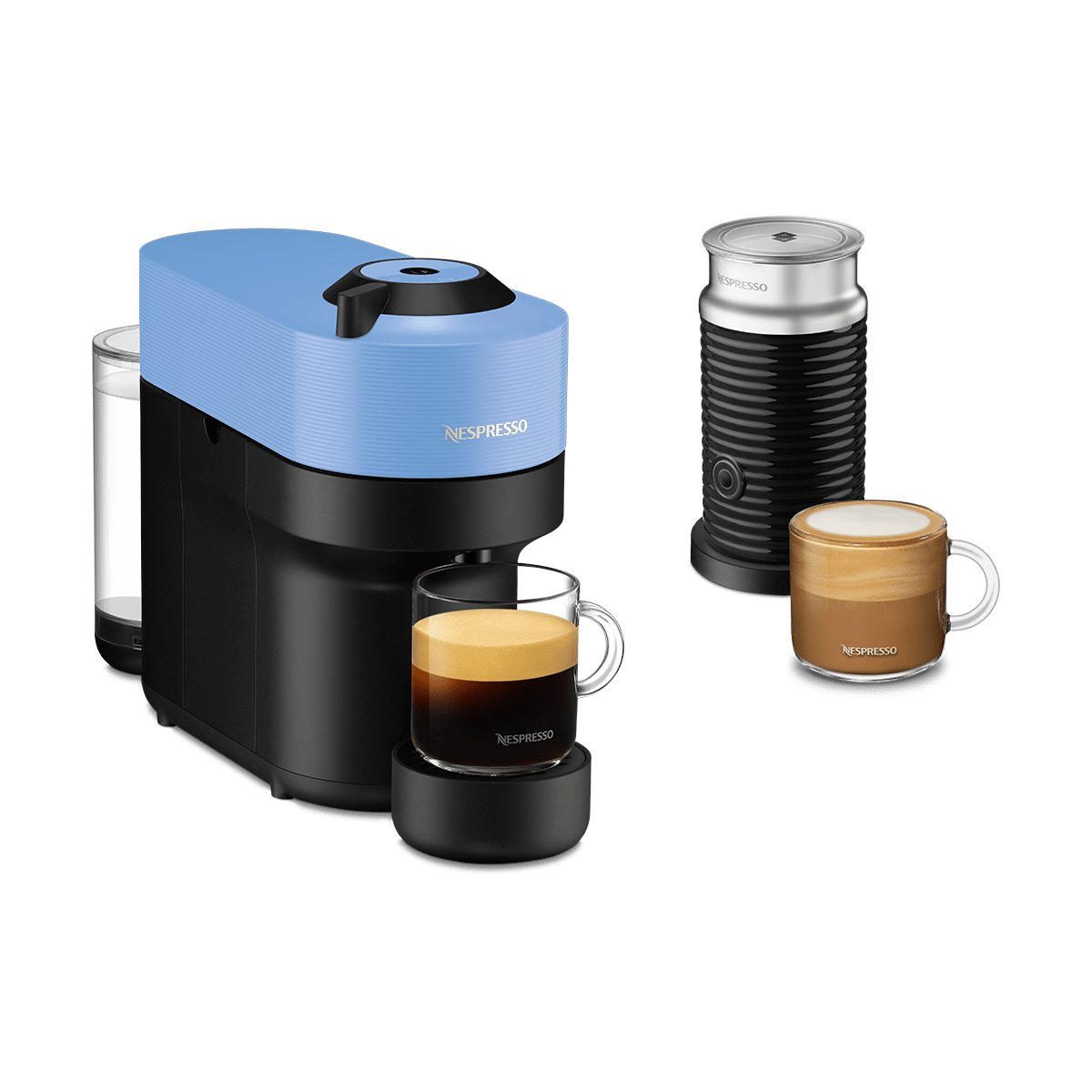 Vertuo Pop & Aeroccino Pacific Blue 2