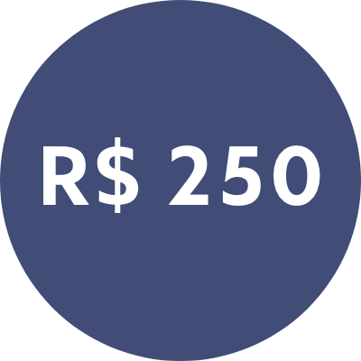 Imagem de tag de desconto de R$150 colorida