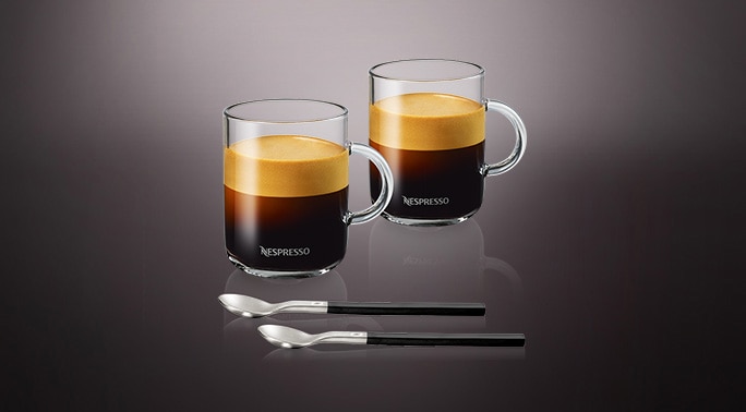 Nespresso Barista Wooden Tray Coffee Serving Glass Mug Cup Gift Set Gwp New  Nib
