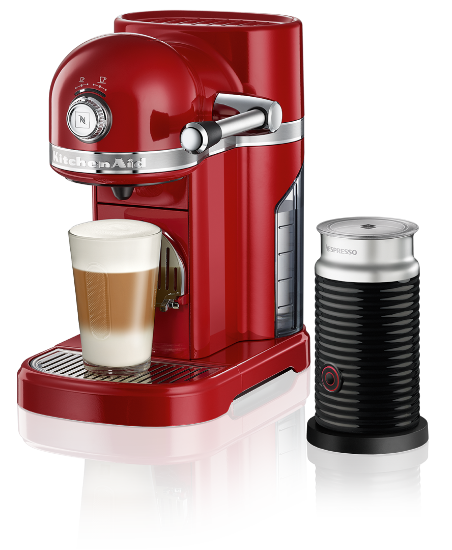 Kitchen Aid Empire Red & Aeroccino 3 | Coffee Machine and Milk Frother ...