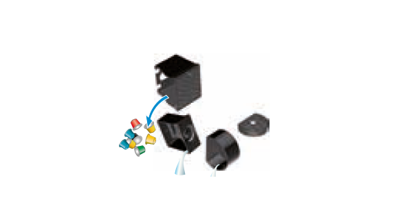 Remove the water tank and capsule container. Adjust the cable length and store the excess under the machine.