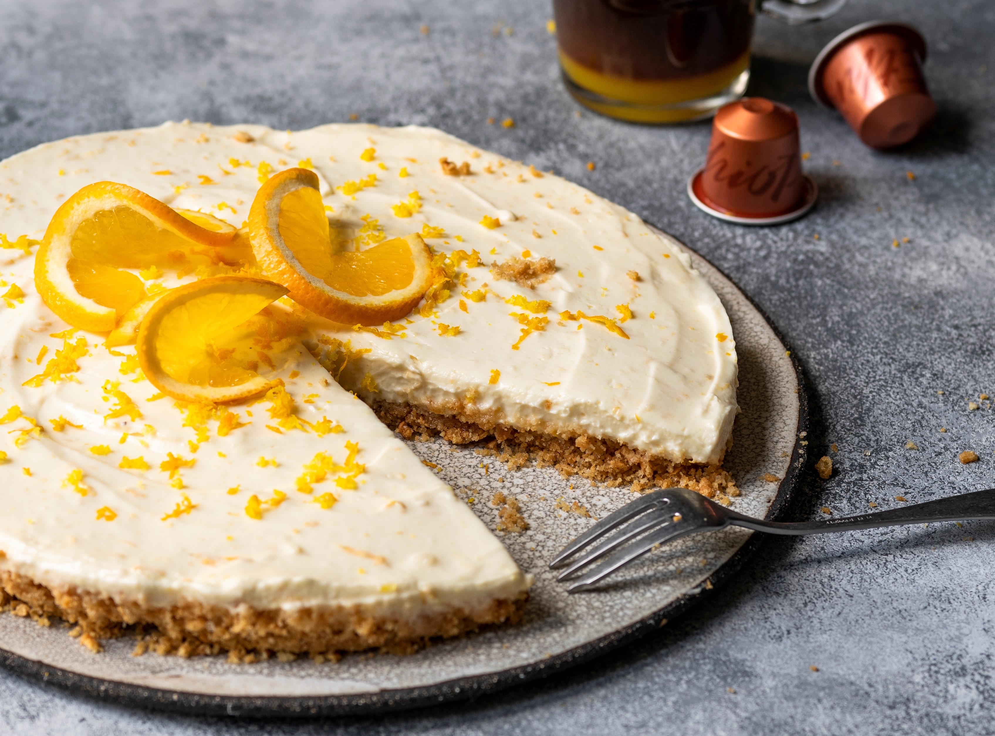 No Bake Orangen Cheesecake