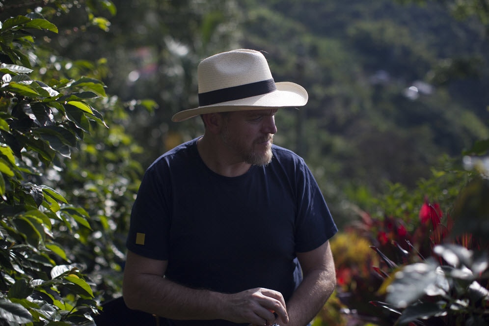 Mike McEnearney on a Colombian coffee farm