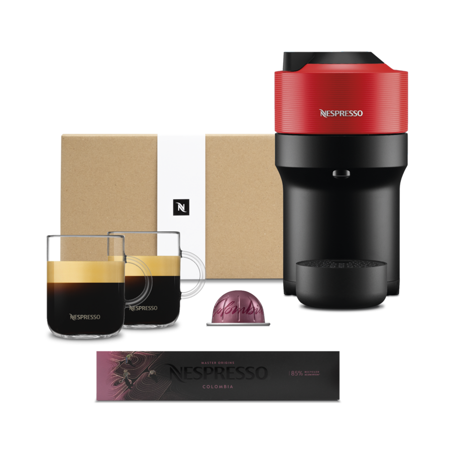 Krups Nespresso Capsule Coffee Machine, Spicy red, Red