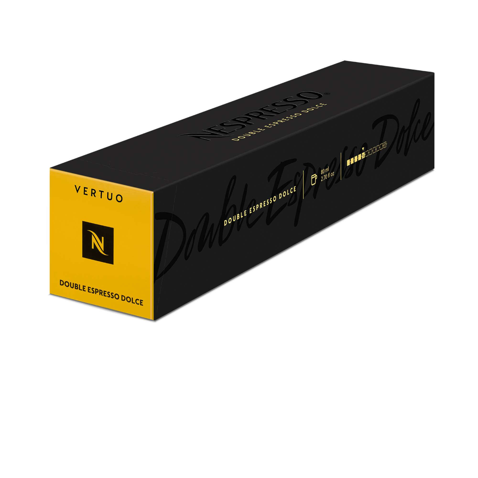 Nespresso Double Espresso Dolce Vertuo Line 10 Double Espresso Kaffeekapseln Braun 80ml Getreidig & malzig