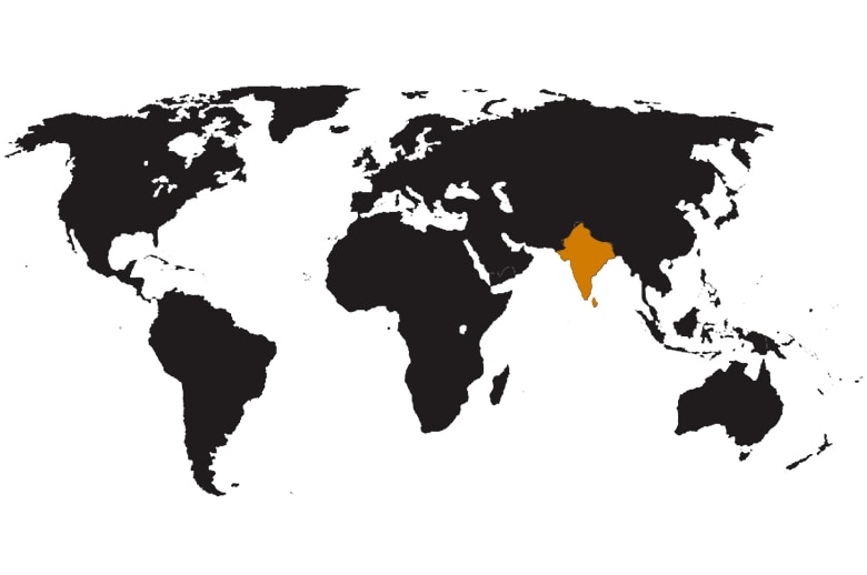 Carte du monde, India