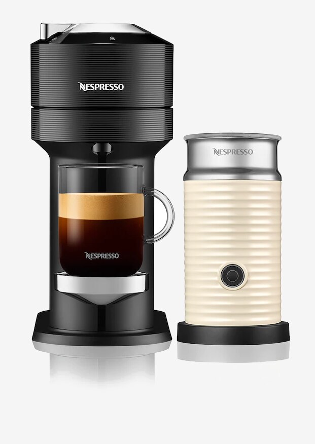 Vertuo Next Classic Black Coffee Machine & Aeroccino3 White Bundle