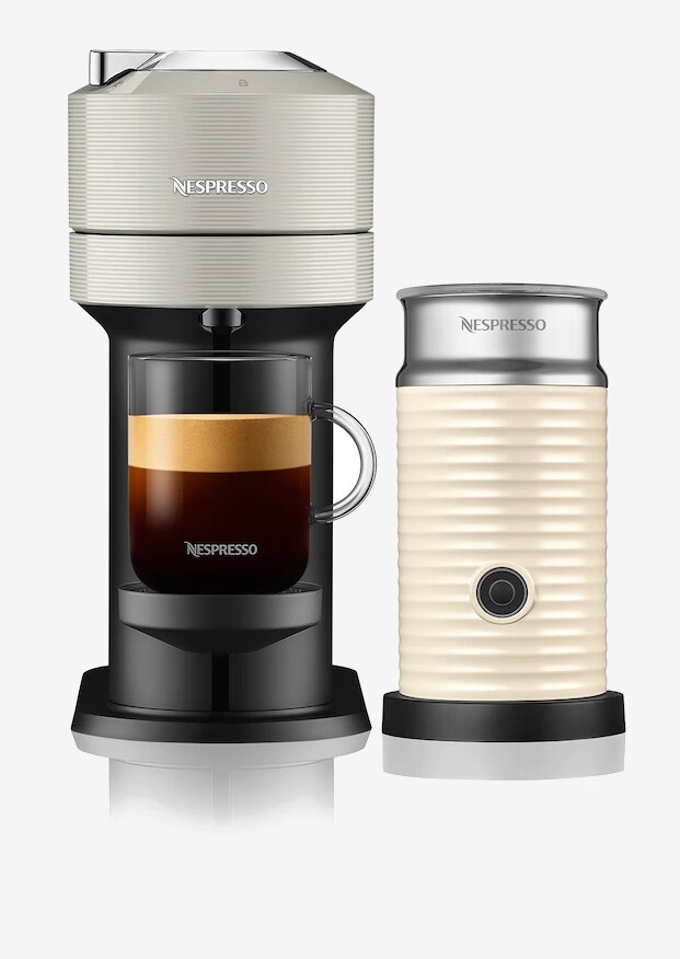 Vertuo Next Light Grey Coffee Machine & Aeroccino3 White Bundle