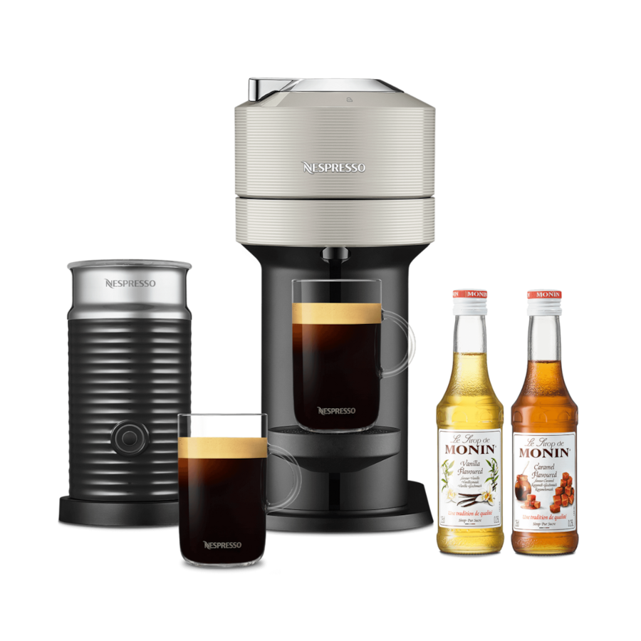 Cafetera Nespresso Next Light Gray + Espumador Aeroccino3 +